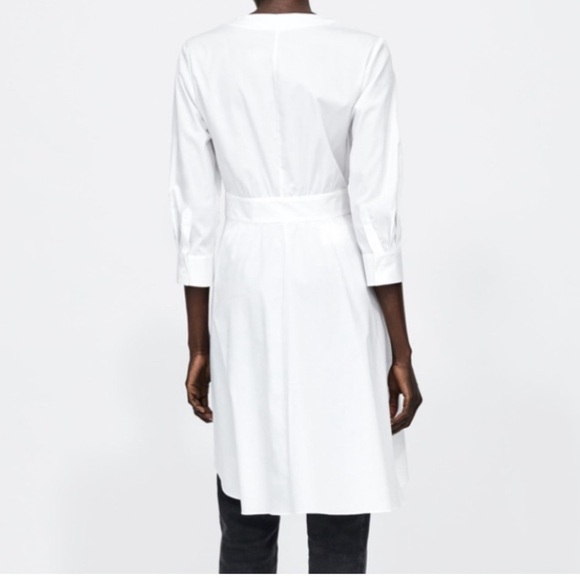 Zara white asymmetric tunic with bow - Picture 2 of 5